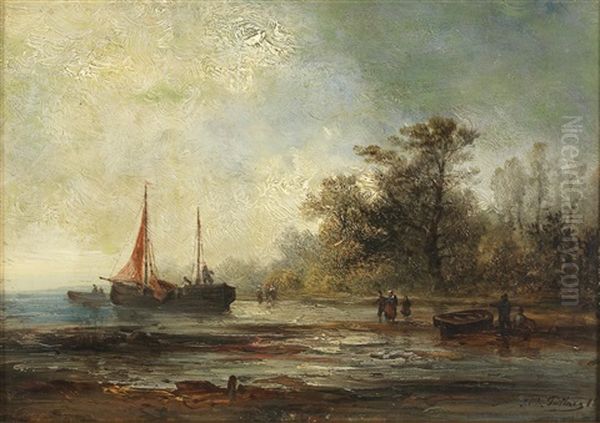 Boats On The Lake Shore - view 1