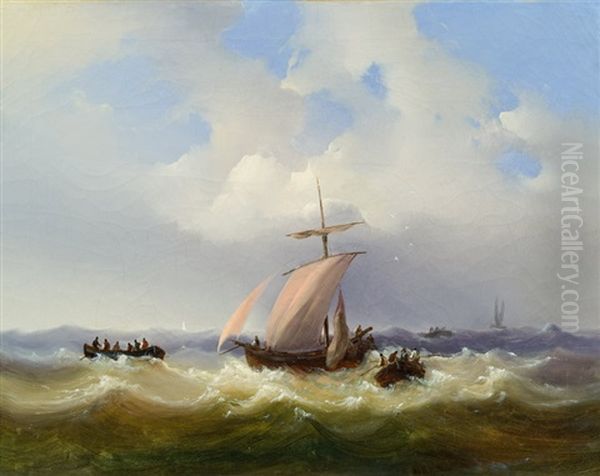 Ships On Stormy Sea - view 1