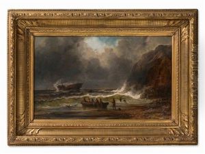 Boats At The Sea by Josef Karl Berthold Puettner