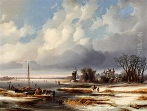 Vereiste Hollandische Winterlandschaft