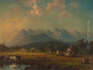 Harvest Scene by Josef Karl Berthold Puettner