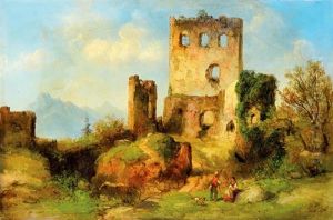 Varromnal Beszelgeto Par by Josef Karl Berthold Puettner