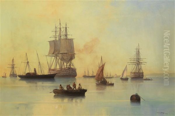 Segelschiffe Und Raddampfer Vor Der Kuste - view 1