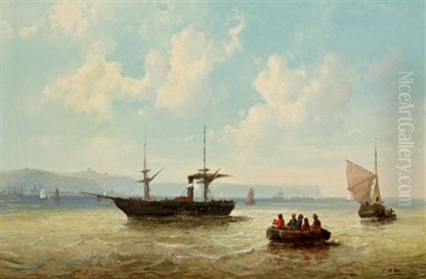 Raddampfer Und Segelschiff Vor Der Kuste Von Dover - view 1