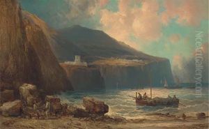 Fishing Vessels Off Capri by Josef Karl Berthold Puettner