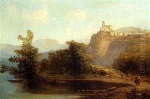Sudliche Uferlandschaft Mit Figurenstaffage