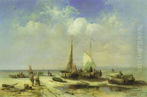 Geschaftiges Treiben An Der Meereskuste Geschaftiges Treiben An Der Meereskuste