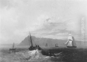 Schepen Voor De Kust by Josef Karl Berthold Puettner