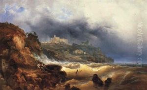 A Stormy Seascape By The Shore