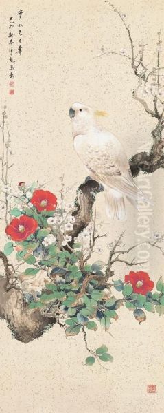 Camellia And Parrot - view 1