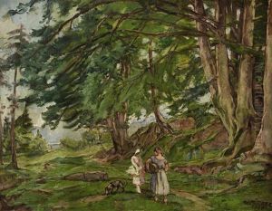 Gesprach Am Waldrand by Walther Puttner