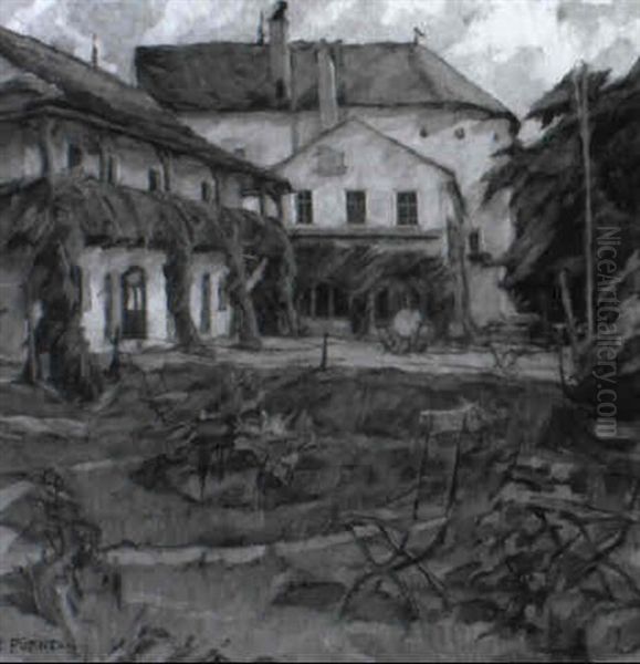 Blick In Den Garten Eines Gr"seren Anwesens - view 1