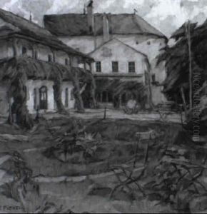 Blick In Den Garten Eines Gr"seren Anwesens by Walther Puttner