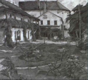 Gartenpartie In Einem Klosterinnenhof by Walther Puttner
