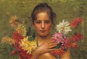 Ragazza Con Fiori by Luigi Bolongaro