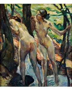 Zwei Frauenakte Nach Dem Bade by Leo Putz