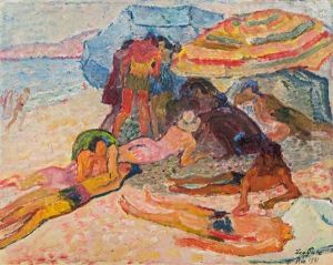 Am Strand In Rio (copacabana) by Leo Putz