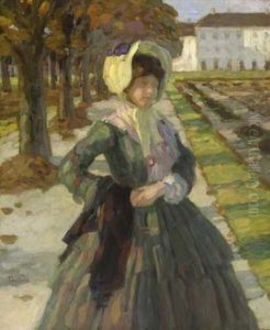 Dame Im Park by Leo Putz