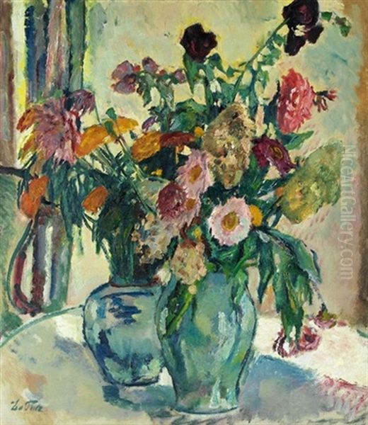 Blumenstilleben Mit Zwei Vasen - view 1