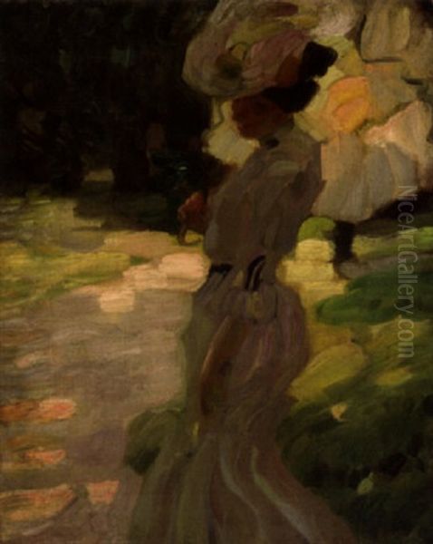 Frau Mit Sonnenschirm - view 1