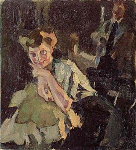 Portrat Tico Meves Im Atelier by Leo Putz