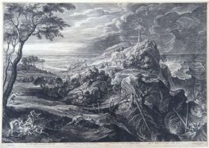 A Large Landscape With View Of The Sea Coast And A Ship Wreck