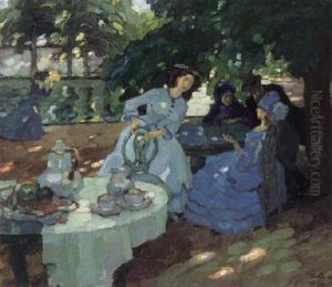 Fruhstuck Im Freien by Leo Putz