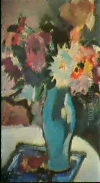 Blumen In Blauer Vase - view 1