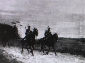 Bayerische Ulanen Auf Erkundungsritt