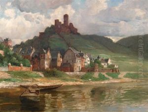 Beilstein. Blick Auf Das Dornroschen Der Mosel Mit Burgruine Metternich
