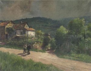 Sommerliche Eifellandschaft Mit Bauernhof Vor Dem Gewitter