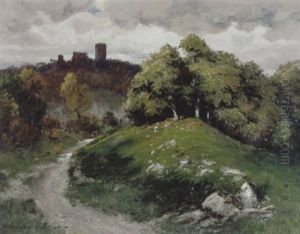 Heuvelachtig Landschap Met Ruine In De Eiffel Heuvelachtig Landschap Met Ruine In De Eiffel