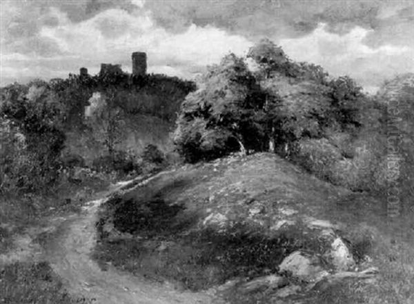 Mittelgebirgslandschaft Mit Burgruine - view 1