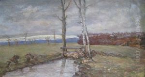 Liegende Dampf- Und Segelschiffe In Einem Flushafen by Pierre Puvis de Chavannes