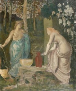 Jeune Fille A La Fontaine Ou La Source (prepatory Sketch) by Pierre Puvis de Chavannes