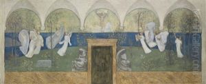 Les Muses Inspiratrices Acclament Le Genie, Messager De Lumiere (study) by Pierre Puvis de Chavannes