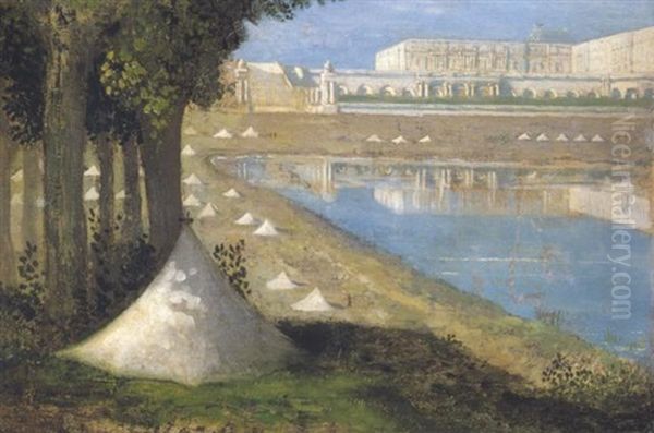 Vue Sur Le Chateau De Versailles Et L'orangerie (piece D'eau Des Suisses A Versailles) - view 1
