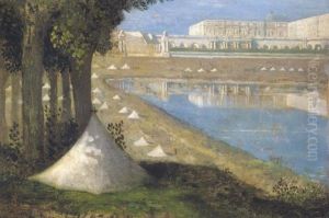 Vue Sur Le Chateau De Versailles Et L'orangerie (piece D'eau Des Suisses A Versailles) by Pierre Puvis de Chavannes