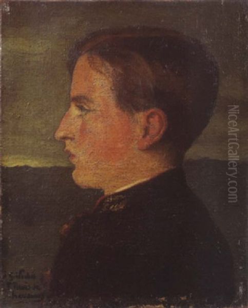 Jeune Homme De Profil En Habit Militaire - view 1