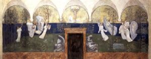Les Muses Inspiratrices Acclament Le Genie, Messager De Lumiere by Pierre Puvis de Chavannes