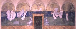 Esquisse Pour Les Muses Inspiratrices Acclament Le Genie by Pierre Puvis de Chavannes