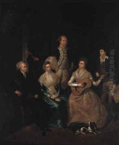 Portrait D'une Famille (la Famille Pigault?) by Louis Francois Gerard van der Puyl