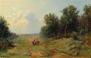 Open Landscape With Cattle Returning Home by Pardo Puzyrevski
