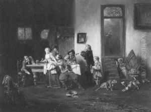 Herbergscene Met Vrolijk Gezelschap