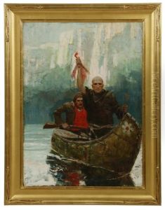 Father Hennepin On The Boundary Waters Of The Mississippi by Howard Pyle