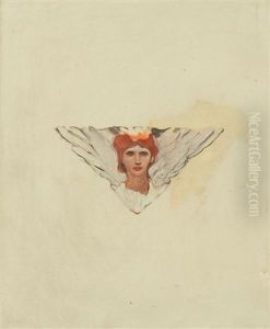Study Of Red Haired Woman With Wings by Howard Pyle