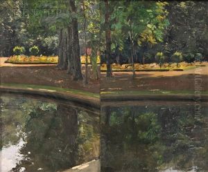 Landscape Views, Possibly Central Park (2 Works)