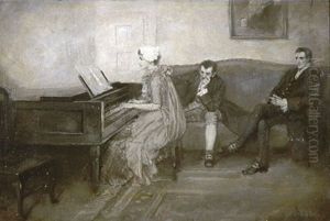 We Menfolk Thought The Music As Sweet As That Of The Cherubim (illus. For In The Valley By Harold Frederic For October 1889 Issue Of Scribner's Monthly)