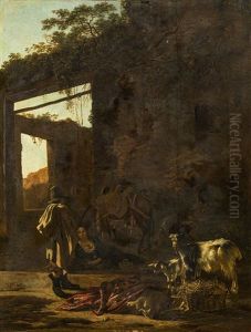 Shepherds In Front Of A Ruin by Adam Pynacker