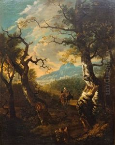 Sudliche Landschaft Mit Reisenden by Adam Pynacker